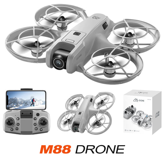 M88 Drone: HD 180° ESC Camera Lens + Brushless Motor Power + Optical Flow Hover + Self Protection Structure