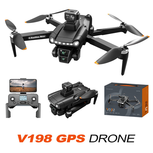 V198 GPS Drone: GPS Location Smart Return + 8K Electric Adjustable Dual Camera Lens + Brushless Motor + 360° Laser Obstacle Avoidance + Optical Flow Positioning Hover