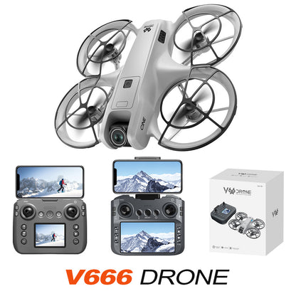 V666 Drone: HD ESC Camera 180° Electric Adjustable Lens + Brushless Motor + Optical Flow Hover + Remote Control with Screen
