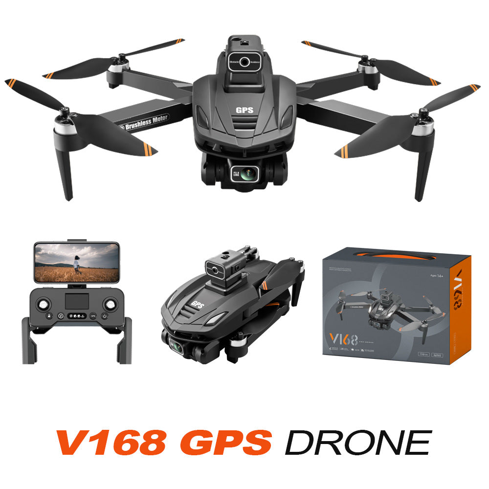 V168 GPS Drone: GPS Location Smart Return + 8K Electric Adjustable Dual Camera Lens + Brushless Motor + 4-way Obstacle Avoidance + Optical Flow Hover