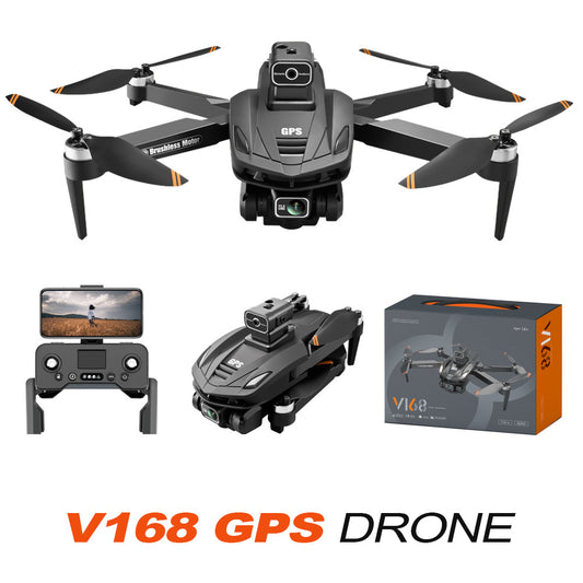 V168 GPS Drone: GPS Location Smart Return + 8K Electric Adjustable Dual Camera Lens + Brushless Motor + 4-way Obstacle Avoidance + Optical Flow Hover