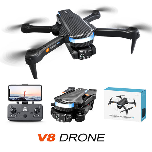 V8 Drone: 8K Electric Adjustable Dual Camera Lens + Obstacle Avoidance + Optical Flow Hover
