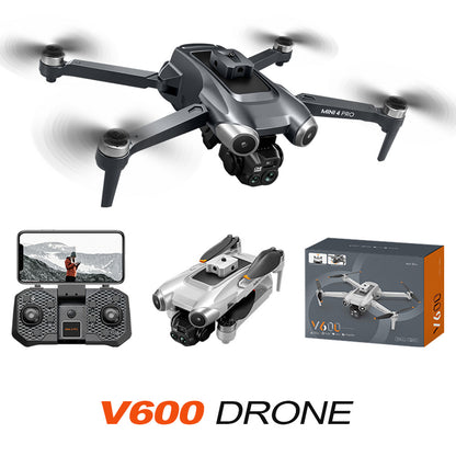 V600 Drone: 8K 150° Electric Adjustable Dual Camera Lens + Brushless Motor + Obstacle Avoidance + Optical Flow Hover