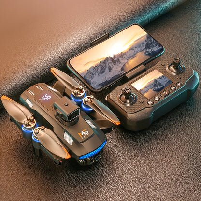 M6 Drone: HD Electric Adjustable Dual Camera Lens + Brushless Motor Power + Obstacle Avoidance + Optical Flow Hover + Remote Control with Screen