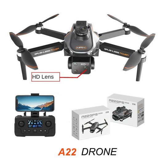 A22 Drone: Electric Adjustable HD Camera Lens + GPS Positioning Smart Return + 360° Laser Obstacle Avoidance + Brushless Motor Power + Optical Flow Hover