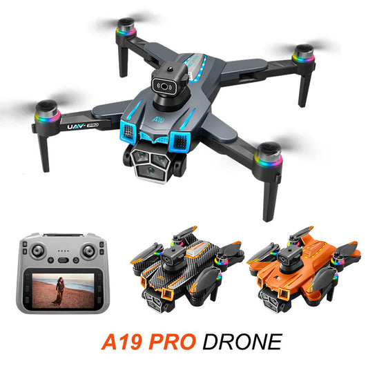A19 PRO Drone: 8K Electric Adjustable HD Dual Camera Lens + GPS Location Smart Return + 360° Obstacle Avoidance + Brushless Motor Power + Optical Flow Hover + 5G HD 5.9” Screen Remote Control