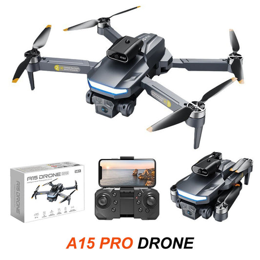 A15 PRO Drone: 8K HD Electric Adjustable 3 Camera Lens + Brushless Motor + 360° Laser Obstacle Avoidance + Optical Flow Hover